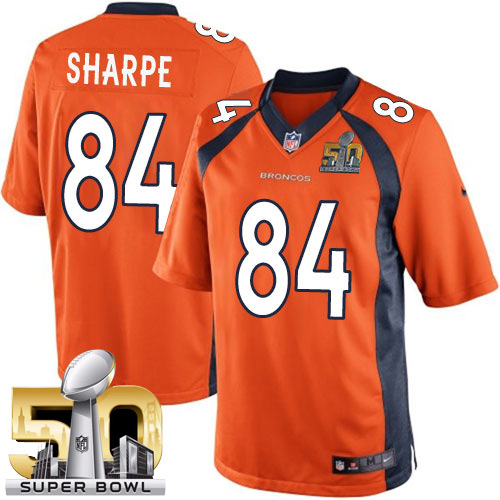 Youth Elite Shannon Sharpe Super Bowl L Nike Jersey Orange Home - #84 NFL Denver Broncos